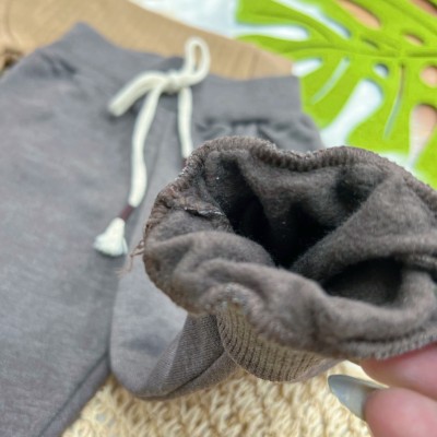 Conj. Casaco Matalasse Ursinho de Pelinho e Calça de Moletom - Marrom